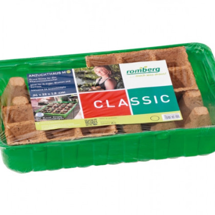 Miniskleník M PLUS 36 x 22 x 13 cm + 24 ks květníků rašelina